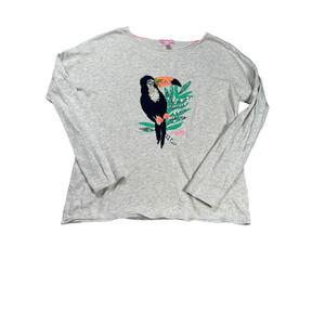 Lilly Pulitzer Sweater Small Sequin Toucan Tropical Embellished Beach Preppy